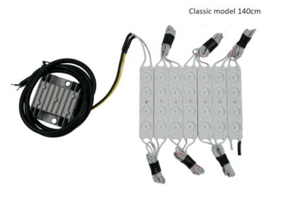 LED strip voor CLASSIC / OLD SCOOL model lichtbak met een lengte van 140cm - geschikt voor een RETRO DESIGN NEDKING lichtbak - werkt op 12 en 24 volt - geleverd met POWERUNIT - EAN: 6438203003179