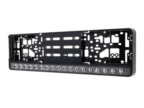 Strands NUUK E-LINE Kennzeichenhalter mit integriertem LED bar – funktioniert mit 12 und 24 Volt – geeignet für Auto, Wohnmobil, LKW, Traktor und mehr – EAN: 7350133816485