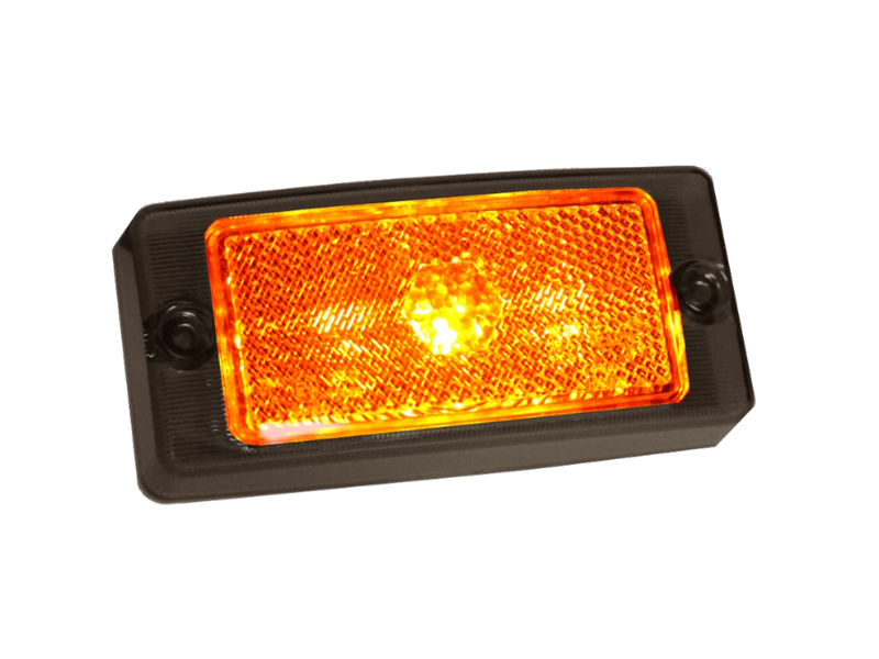 M-LED classic marker lamp ORANGE with SMOKE GLASS - FULL LED block lamp for, for example, a light bar or side skirt for car, van, truck and more - with ECE R148 quality mark - marker lamp for 12 and 24 volt use - replaces Hella 2PS 004 361-001 and 2PS 002 727 -001 - M-LED ZM368