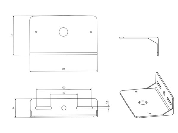 Dimensions of the ADL20383 - suitable for M-LED classic marker lamp but also for the Hella block lamp - M-LED ZM383
