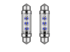 Festoon LED tube lamp 24 volt BLUE - LED interior light that fits in a tube lamp connection - can be mounted in truck, trailer and camper if connected to 24 volt - LED lamp is equipped with 6 LED points - EAN: 7448153441401