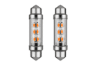 Festoon LED tube lamp 24 volt ORANGE / AMBER - LED interior lamp that fits in a tube lamp connection - can be mounted in truck, trailer and camper if connected to 24 volt - LED lamp is equipped with 6 LED points - EAN: 7448155531599