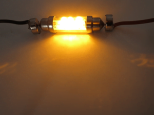 Festoon LED tube lamp 24 volt ORANGE / AMBER - LED interior lamp that fits in a tube lamp socket - can be mounted in truck, trailer and camper if it is connected to 24 volts - LED lamp is equipped with 6 LED points - EAN: 7448155531599