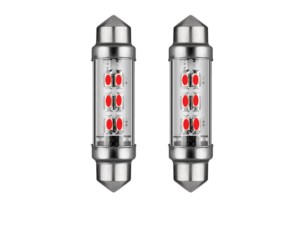 Festoon LED tube lamp 24 volt RED - LED interior lamp that fits in a tube lamp socket - can be mounted in truck, trailer and camper if it is connected to 24 volts - LED lamp is equipped with 6 LED points - EAN: 7448152998937