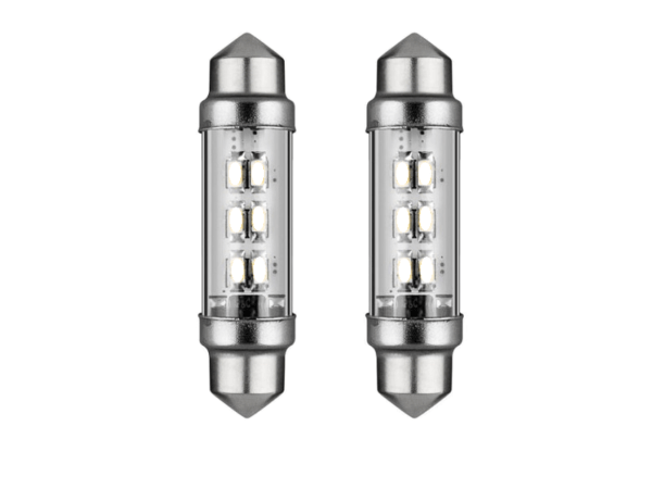 Festoon LED tube lamp 24 volt WHITE - LED interior lamp that fits in a tube lamp socket - can be mounted in truck, trailer and camper if it is connected to 24 volts - LED lamp is equipped with 6 LED points - EAN: 7448154612664