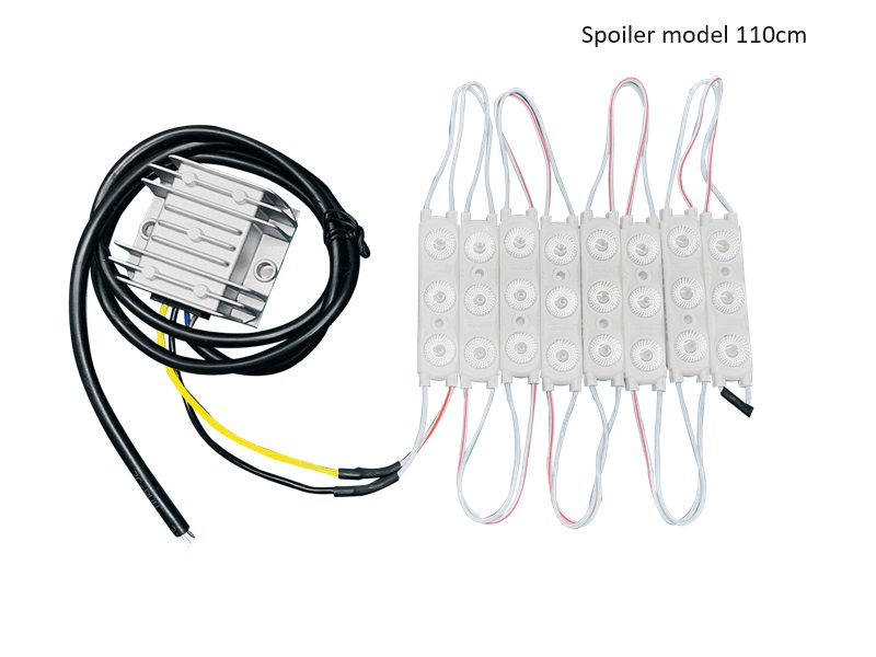 LED strip voor spoiler model lichtbak met een lengte van 110cm - geschikt voor lichtbak van IllumiLED en Nedking - werkt op 12 en 24 volt - geleverd met POWERUNIT - EAN: 6438203003124