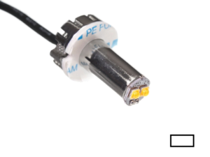 Hidemish LED Einbaublitz WEISS – LED Warnlampe für 12- und 24-Volt-Betrieb – Scheinwerferblitz WEISS – mit 3,15 m Kabel – Produkt von AEB Belgien –