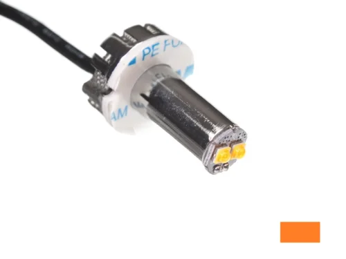 Hidemish LED Einbaublitz ORANGE – LED Warnlampe für 12- und 24-Volt-Betrieb – Scheinwerferblitz ORANGE – mit 3,15 m Kabel – Produkt von AEB Belgien –
