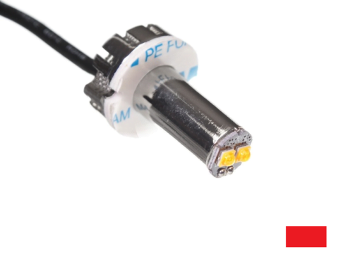 Hidemish LED Einbaublitz ROT – LED Warnlampe für 12- und 24-Volt-Betrieb – Scheinwerferblitz BLAU – mit 3,15 m Kabel – Produkt von AEB Belgien –