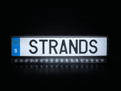 Strands NUUK E-LINE license plate holder with built-in SOLO LED bar - works on 1224 volt - suitable for car, camper, truck, tractor and more - EAN: 7350133816485