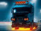 Scania Next Gen truck with various types of LED lighting installed from the Strands brand - EAN: 7323030191603