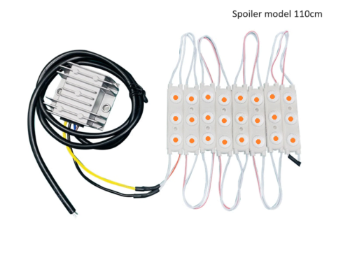 LED strip AMBER voor spoiler model lichtbak met een lengte van 110cm - geschikt voor lichtbak van IllumiLED en Nedking - werkt op 12 en 24 volt - geleverd met POWERUNIT - EAN: 6438203006859