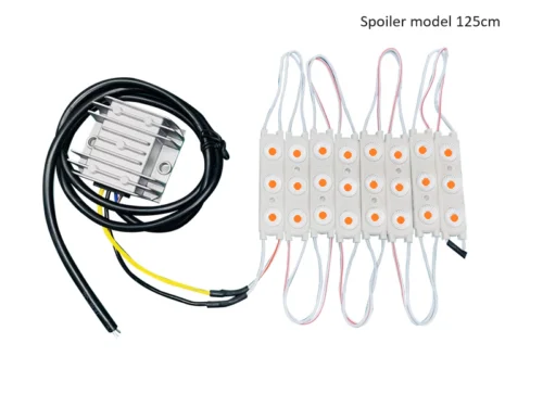 LED-Streifen AMBER für Spoiler-Modell-Leuchtkasten mit einer Länge von 125 cm – passend für Leuchtkasten von IllumiLED und Nedking – funktioniert mit 12 und 24 Volt – wird mit POWERUNIT geliefert – EAN: 6438203006842