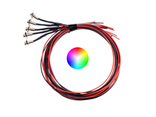 Mini LED Spot RGB 24V – 5 Stück – Chrom – Innenleuchte für 24-Volt-Betrieb geeignet – LKW-/Camper-Beleuchtung – Einbauspot für Sternenhimmel