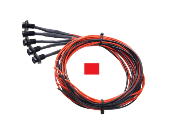 Mini LED spot ROOD 24V - 5 stuks - chrome - interieur lamp geschikt voor 24 volt gebruik - vrachtwagen / camper verlichting - inbouw spot voor sterrenhemel - cabine verlichting vrachtwagen