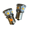 BA15S LED lamp set ORANGE - bulb with 15mm bayonet fitting for 12 and 24 volts - single function bulb for car, truck, trailer, camper, tractor and more - EAN: 5414184658561