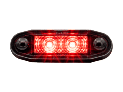 Boreman LED markeringslamp rood easy fit met smoke glas - contourverlichting die geschikt is voor 12 en 24 volt gebruik - BOREMAN 1001-4500-R-SMK - auto, aanhanger, camper, vrachtwagen, shovel en meer - EAN: 5391528111510