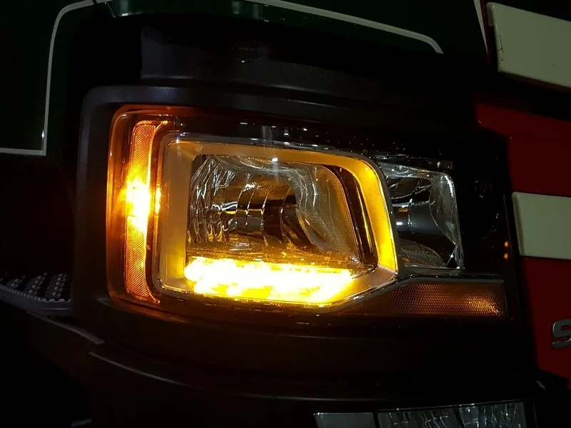 Scania Next Gen LED DRL unit for halogen headlight - LED DRL unit suitable for Scania Next Gen truck from 2016+ - ORANGE DRL unit for the truck - EAN: 6090429833888