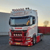 Scania truck with various extra lights and a Bullbar installed