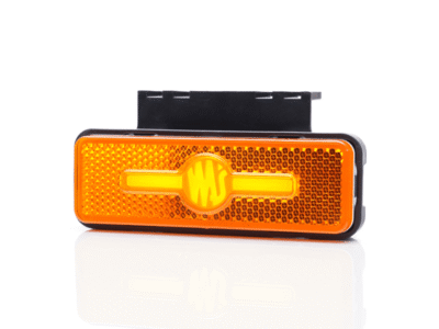 WAŚ W254 LED Markierungsleuchte ORANGE - LED Leuchte mit integriertem Reflektor und ECE R148 Prüfzeichen - WAŚ 2033 - Leuchte ist für 12 und 24 Volt Betrieb geeignet - EAN: 5903098130305