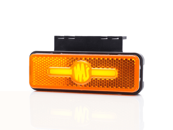 Markierungsleuchte WAŚ W254 LED ORANGE – Lampe LED mit integriertem Reflektor und ECE-R148-Gütezeichen – WAŚ 2033 – Lampe ist für 12- und 24-Volt-Betrieb geeignet – EAN: 5903098130305