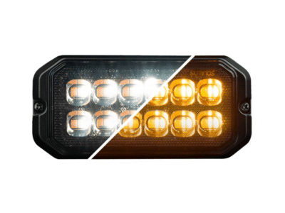 Strands Dark Knight 12 LED Blitz DUAL COLOR - Warnleuchte mit ECE R65 Prüfzeichen - - Strands 850461 - Strands DARK KNIGHT STROBE LIGHT DUO 12 LED - geeignet für 12 und 24 Volt - EAN: 7323030192167