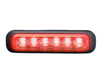 850404-R - Blitz rot - EAN: 7323030191795 - Strands - IP69K - 6 LED's - geeignet für 12 & 24 Volt