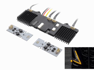 DRL Volvo 2021+ - wit/oranje - Volvo FH5 FM5 AERO - met flits functie - LED koplamp - ADL40805