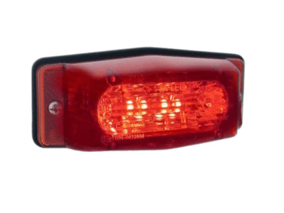 M-LED dubbelbrander ROOD met remlicht - ZM420 - old school look - ECE 148 Cat. SM1 - rode lens - geschikt voor 12 en 24 volt - LED markering