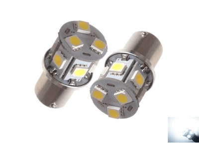 BA15S LED Lampe xenon weiß - geeignet für 12 & 24 Volt Betrieb - für Rücklicht, Bremslicht, Standlicht und Innenraum - EAN: 6090429147138