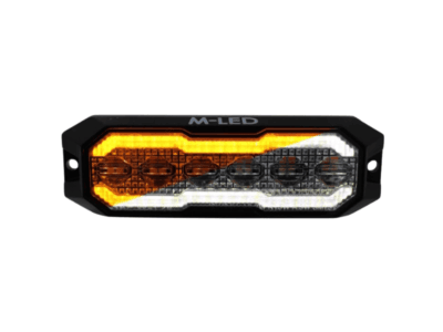 M-LED 6 LED-Blitzer orange/weiß - Warnleuchte mit 2m Kabel und ECE R65, ECE R148 - 16 Muster - mit Halo-Positionsleuchte - für Auto, Anhänger, LKW und mehr - 12&24 Volt - EAN: 8721302891456