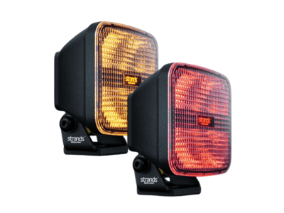 Strands IZE LED OG Arbeitsscheinwerfer dual color - mit orangefarbener und roter Positionsleuchte - super schlankes Design - 3400 Lumen - Old-School-Look - 1 Lux @ 57 Meter