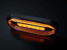 Strands FOR9T Aura position light with strobe orange - LED marker lamp with ECE R148 certification - with 2.5m cable - SMOKE lens - 20 flash patterns