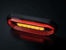 Strands FOR9T Aura position light with red strobe - LED marker light with ECE R148 certification - with 2.5m connection cable - SMOKE lens - 20 flash patterns
