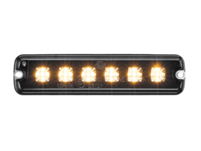Hella BST Slim Pro 6 LED flitser oranje - met ECE R65 keurmerk - verwarmde lens - voor 12&24 volt - dag- en nachtmodus - voor vrachtwagen, auto en meer - IP67 en IP69K - EAN: 4069842106826
